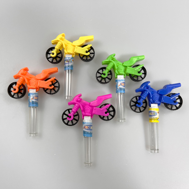 Hot Sale Racing Toy Motorcycle and Whistle with Multicolored Fruity Hard Candy