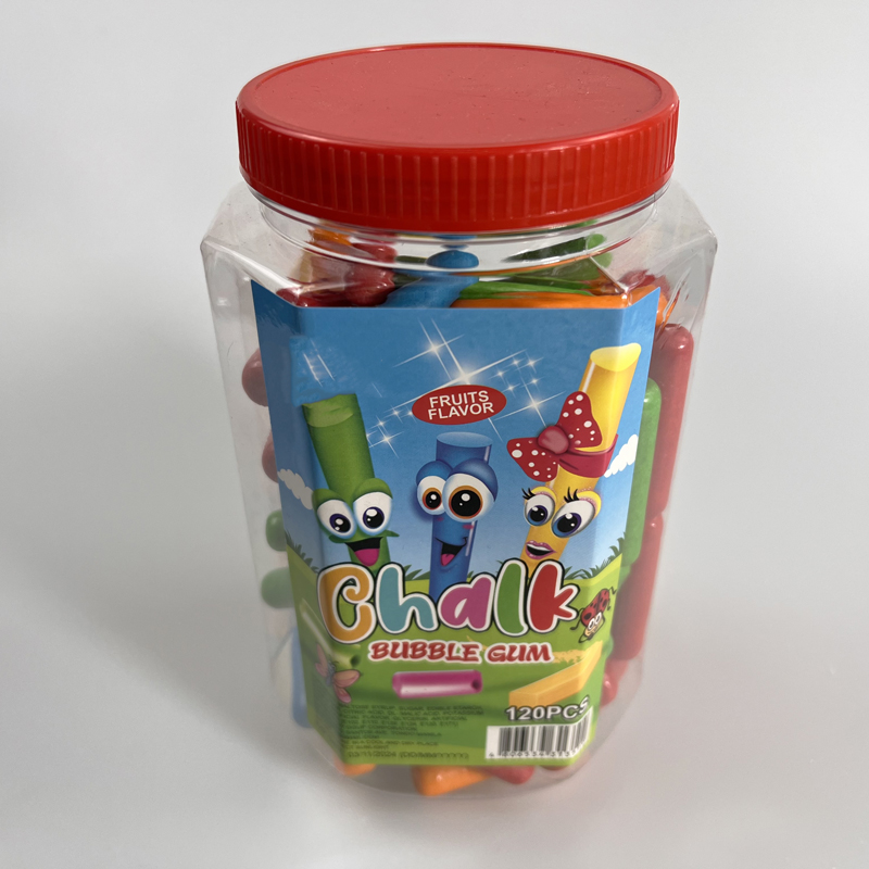 Jar Packed Funny Chalk Shape Colorful Tasty Fruits Flavor Bubble Gum