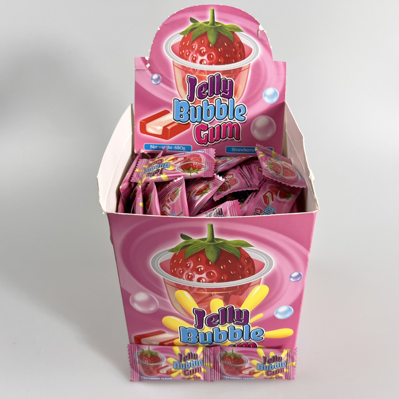 Hot Sale Strawberry Flavor Yummy Jelly Filling Bubble Gum