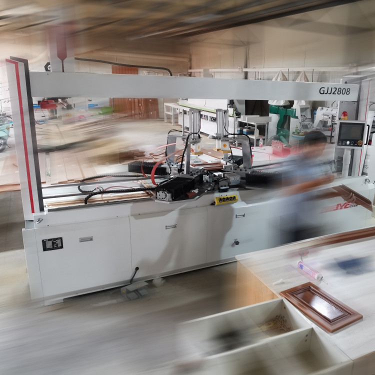 Máquina de montagem de moldura de madeira para porta de armário de alta frequência