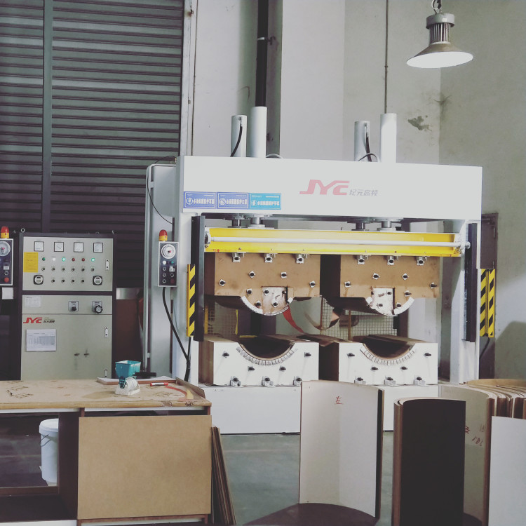 High frequency plywood bending press