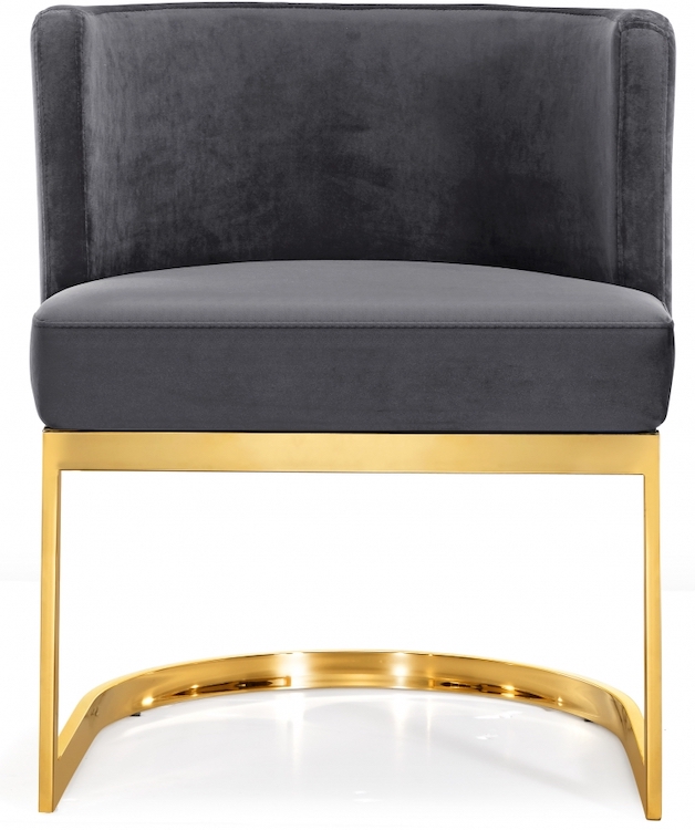 Modern Luxury Velvet And Gold Stainless Steel Dining Chairs