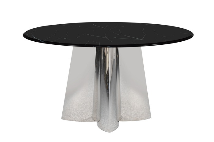 Modern Dining Table Marble Tabletop Golden Stainless Steel Frame