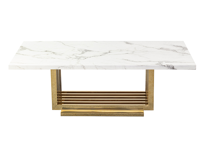 Marble And Gold Stainless Steel Coffee Table