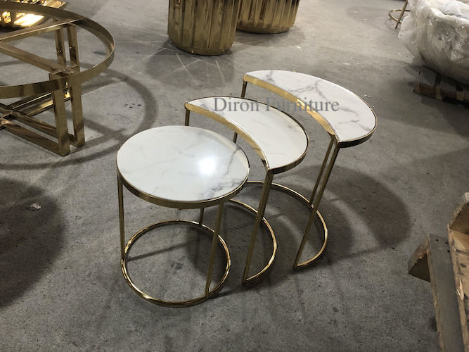 Modern Round Marble Top Nesting Tables