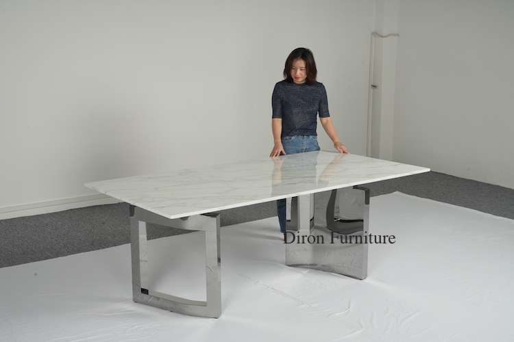 modern Italian Stainless steel dining table
