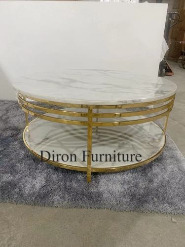marble and stainless coffee table