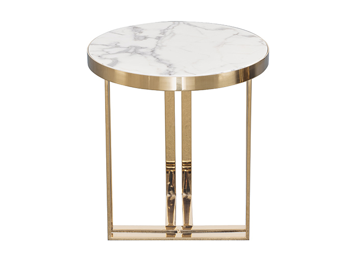 Luxury marble and stainless steel end table side table