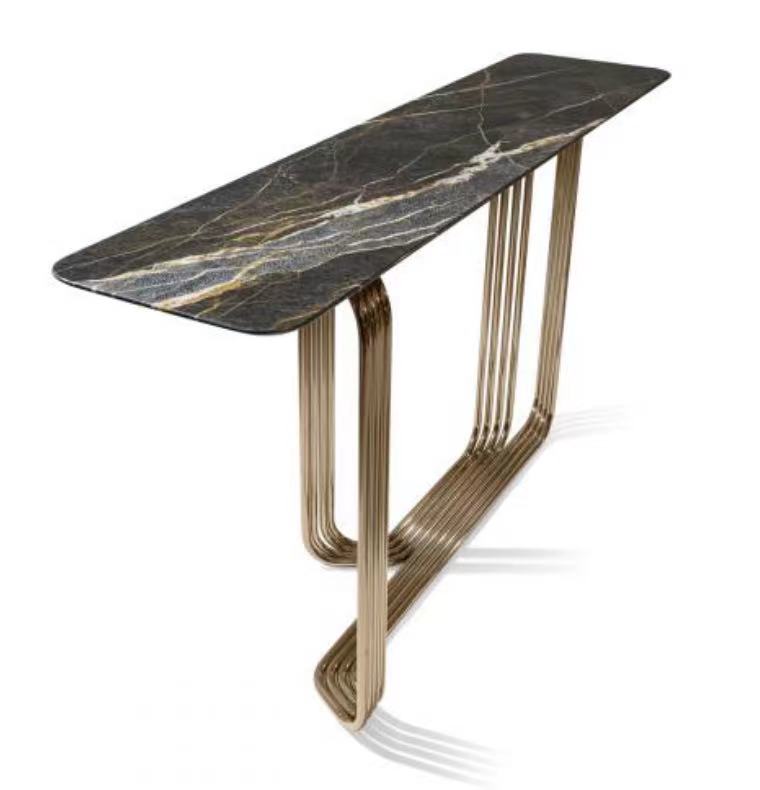 Modern luxury marble and brass Console And Entryway Table