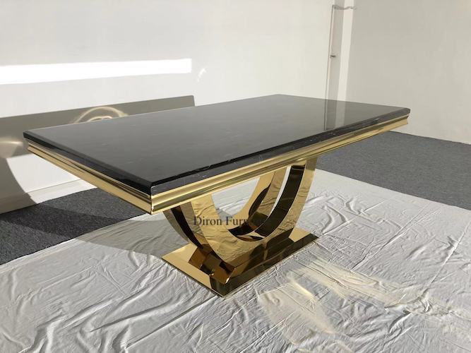 marble and stainless steel end table