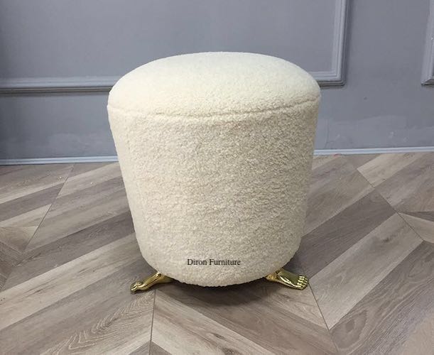 Boucle Fabric Ottoman