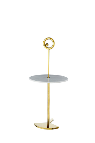 Китай Приставной столик с золотой отделкой и мраморным основанием, производитель