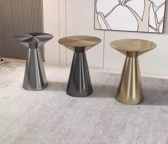 round gold stainless steel coffee table