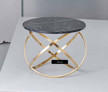 Round Marble and Gold Coffee Table