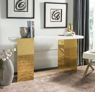 marble and brass console table