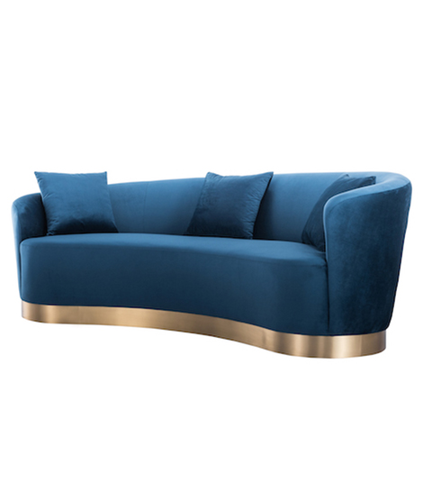 Channel Stitch Velvet 3-sits soffa
