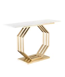 Moderna mesa de console de metal dourado