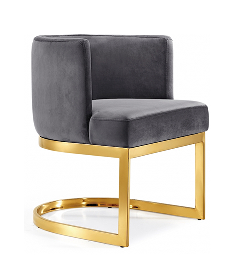 Modern Luxury Velvet And Gold Stainless Steel Dining Chairs