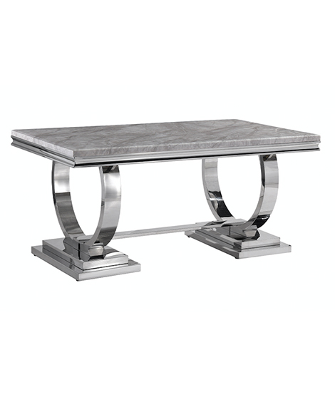 Мраморный обеденный стол с прочной основой из нержавеющей стали