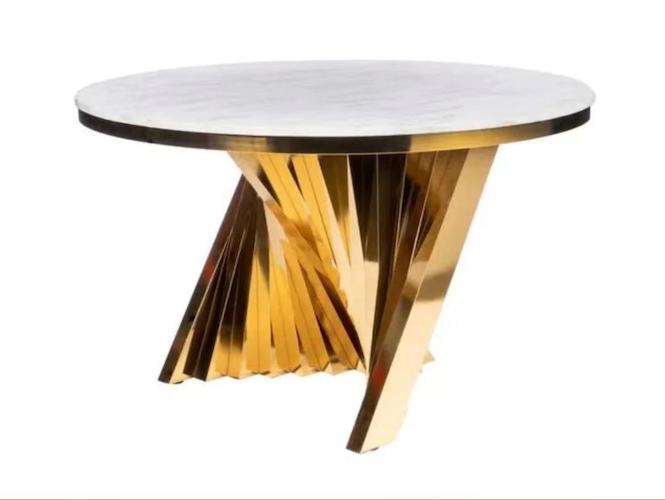 Elegant Designed marble top and steel dining table