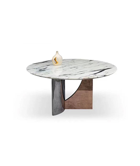 Mesa de jantar de latão de luxo moderna