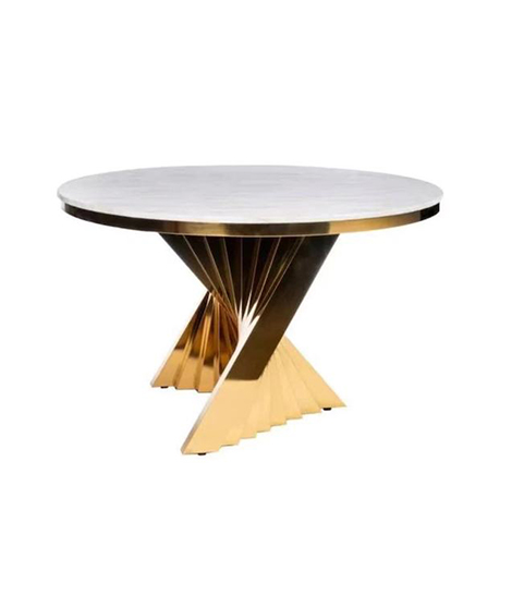 Elegant Designed marble top and steel dining table