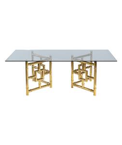 Modern Design Glass Top Dining Table Stainless Steel Dining Table