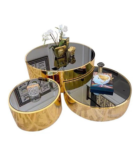 Set di 3 tavolini Gold Nesting