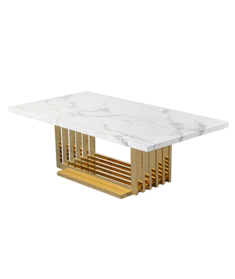 Marble And Gold Stainless Steel Coffee Table