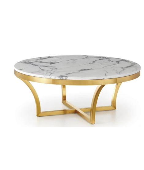 Coffee Table Marble Top With Stainless Steel Frame