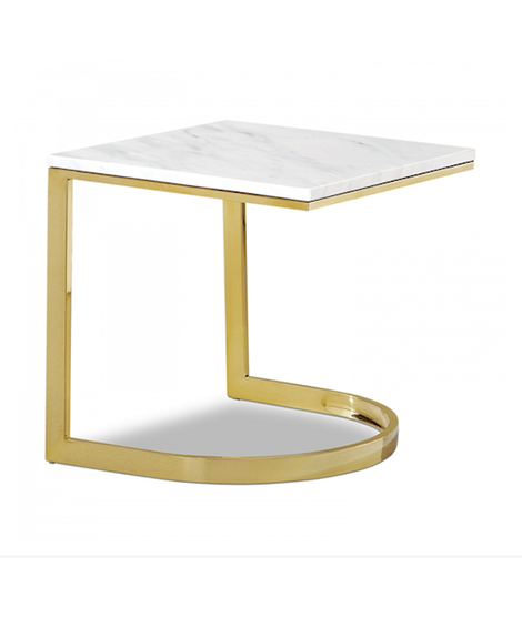 Elegant marble and stainless steel side table End Table