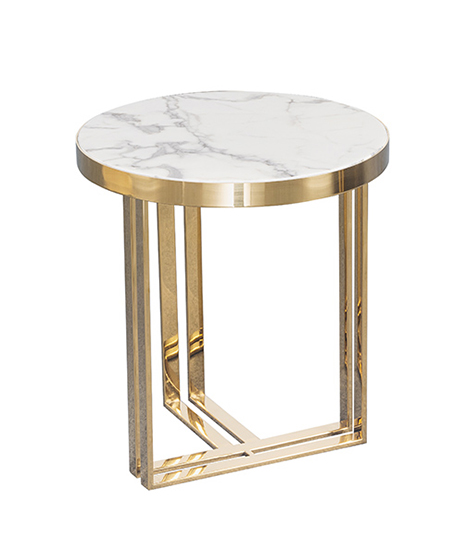 Luxury marble and stainless steel end table side table