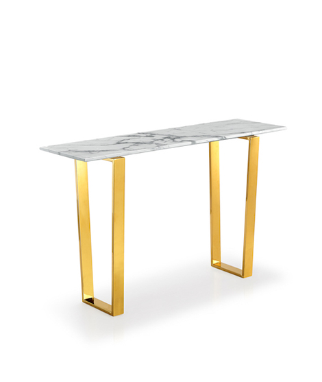 Table Console Avec Plateau En Marbre Blanc