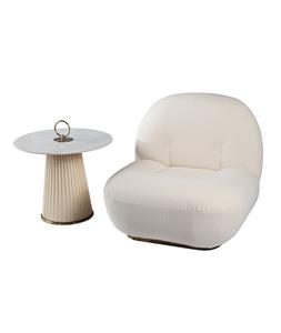 Chaise d'appoint confortable avec tissu bouclé