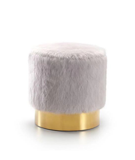 Modern Faux Fur Ottoman Stool