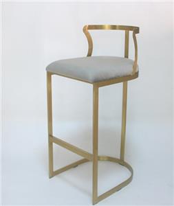 Tabouret de Bar Mid-Century Moderne en Velours avec Charme