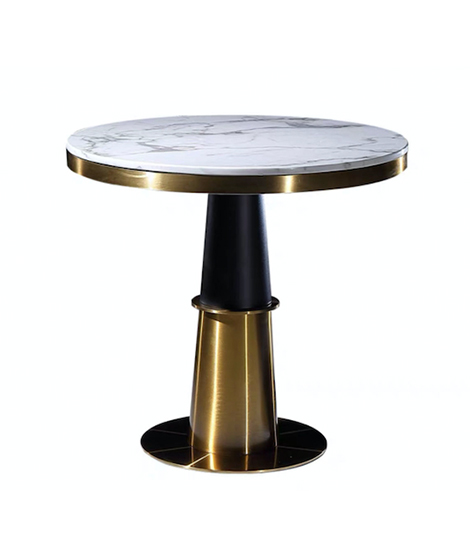 Contemporary Marble Top And Metal Pub Table