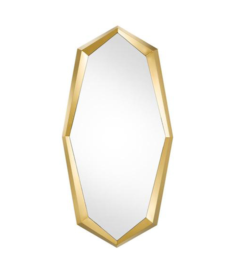 Wall Mounted Rectangular Accent Gold Mirror