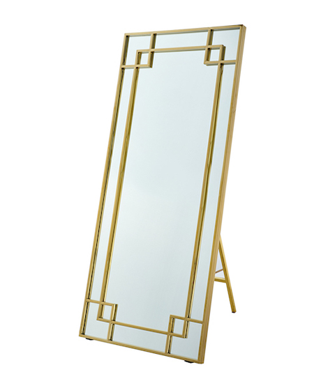 Modern Full-length Floor Mirror With Gold Frame