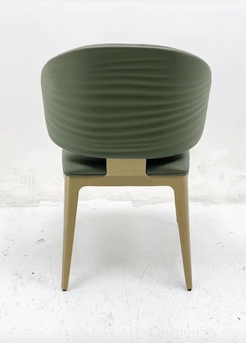 luxury modern brass and upholstered dining chair with arms