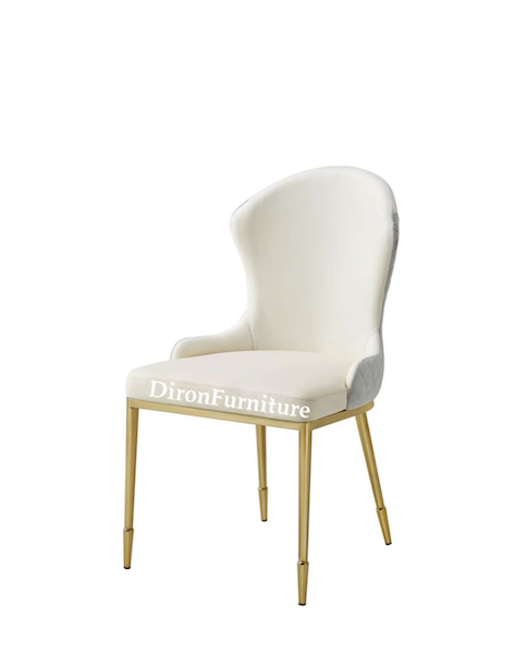 Modern Upholstery and gold brass dining chair