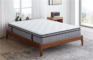 Matelas à ressorts ensachés à plateau euro, lit queen size, à mémoire de forme moyennement ferme