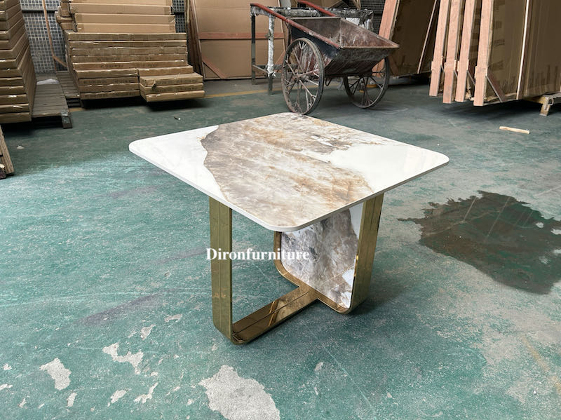 marble and stainless steel living room tables