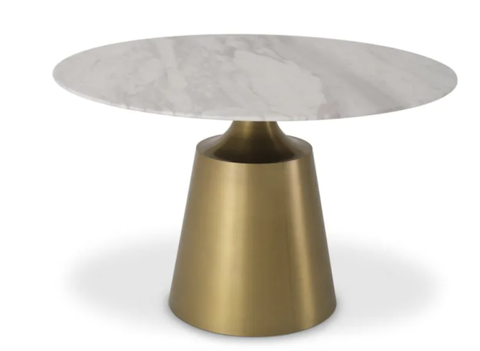 Contemporary design round marble and gold brass Dining Table