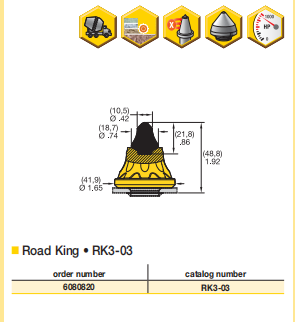 Heavy Duty Kennametal Concrete Milling Picks Road King Cold Planer Teeth For Hard Cement Pavement