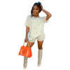 2023 Hot Sale Sweatsuit Sports Track Suit Women's Clothing 2 Piece Sets Solid Color Casual T Shirt And Biker Shorts Sets Women
