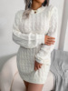 2023 SD Autumn And Winter European And American Casual Twist Waist Wrap Hip Dress Bottoming Sweater Dress