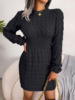 2023 SD Autumn And Winter European And American Casual Twist Waist Wrap Hip Dress Bottoming Sweater Dress