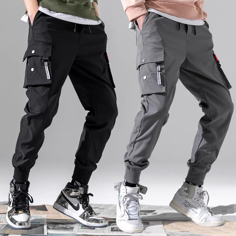 New Mens Joggers Sweatpants Men Trousers Multi Pockets Cargo Sweat Pants