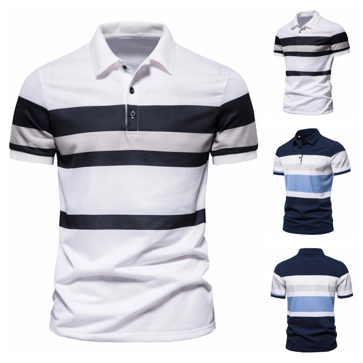 New Men's Summer Fashion T-shirt Lapel Holiday Short Sleeve Polo Shirt Everyday Business Casual Top
